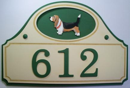 Dog Breed House Number Sign,  Forest Green